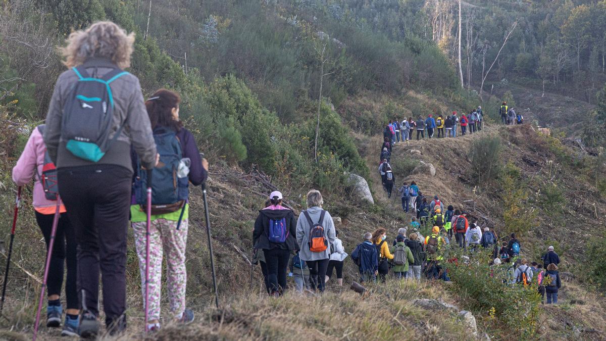 Senderistas en una de las rutas organizadas dentro del programa municipal.