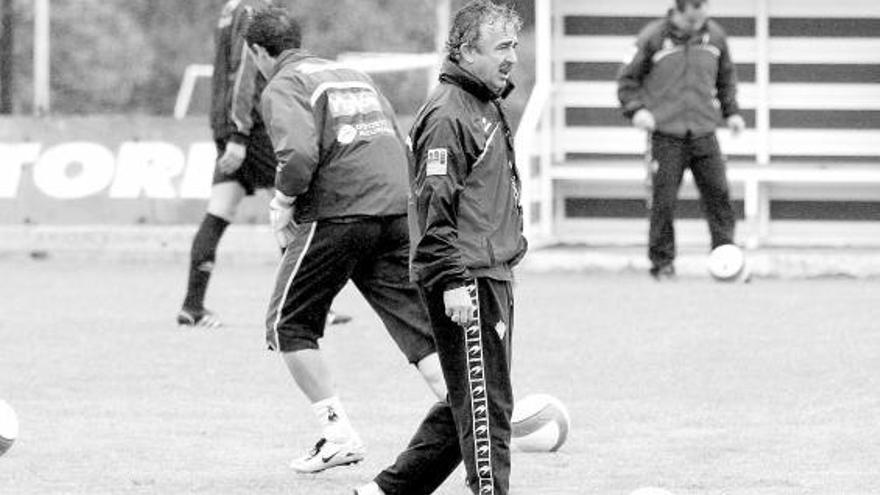 Manuel Preciado, durante el entrenamiento de ayer.