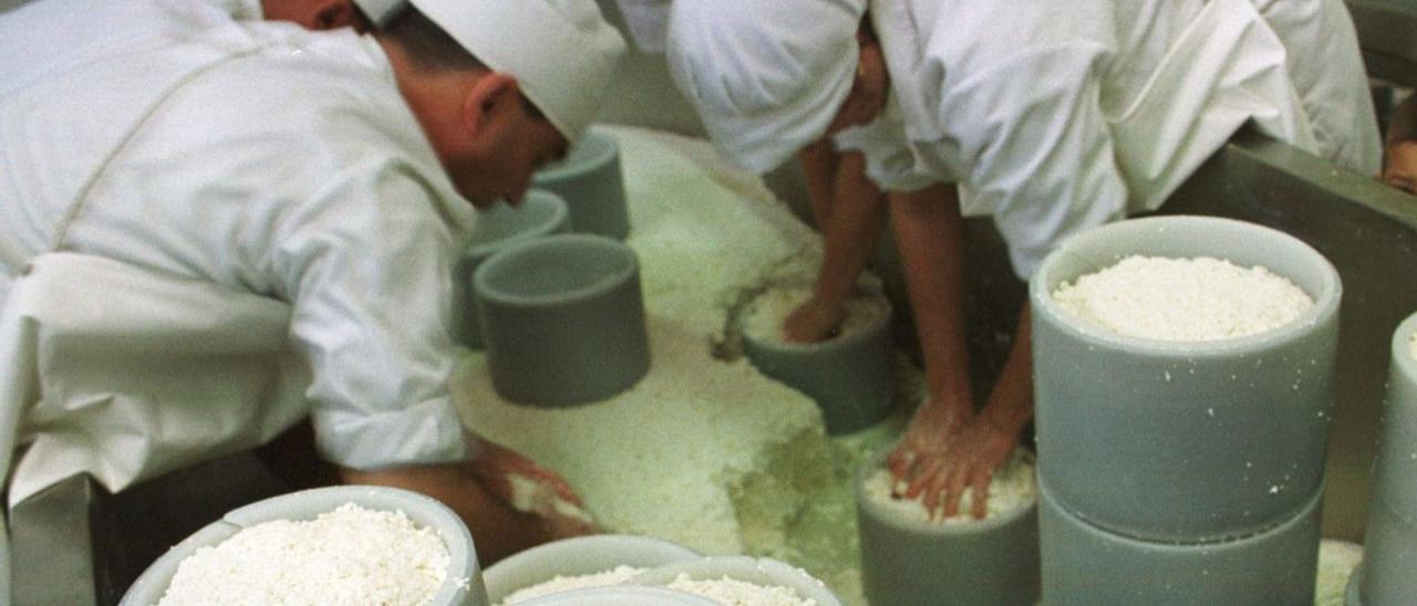 Imagen de archivo de trabajadores de una fábrica de queso en Zamora. | J. L.