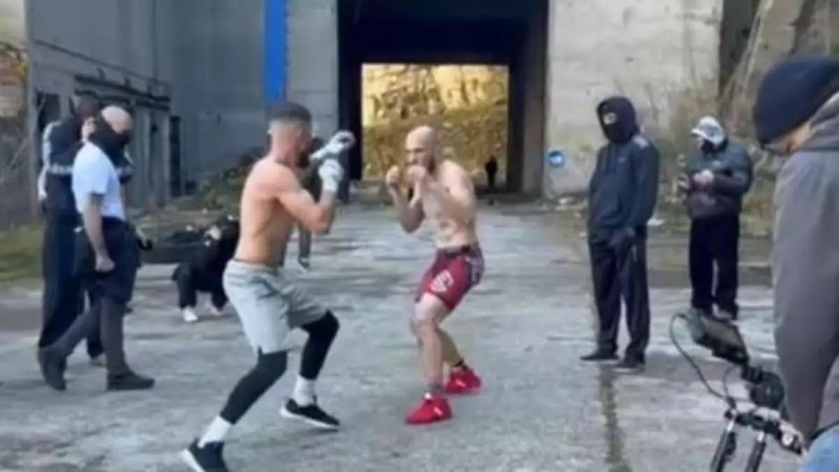 Imagen de las peleas en la central de Cercs que un asistente colgó en sus redes.