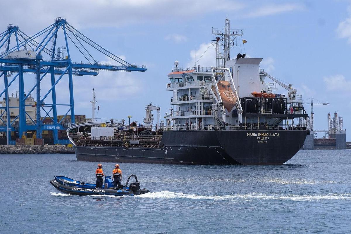 Simulacro realizado a principios de verano en el Puerto de Las Palmas