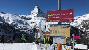 Matterhorn. La imagen de esta bella montaña acompaña al esquiador a lo largo y ancho del dominio esquiabe de Zermatt.