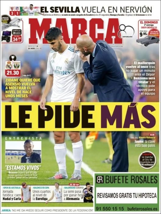 Portadas deportivas del miércoles 24 de enero