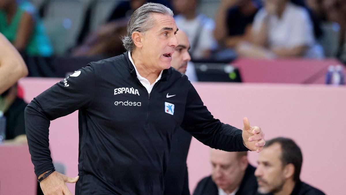 Sergio Scariolo, durante el partido que midió a España y Chipre