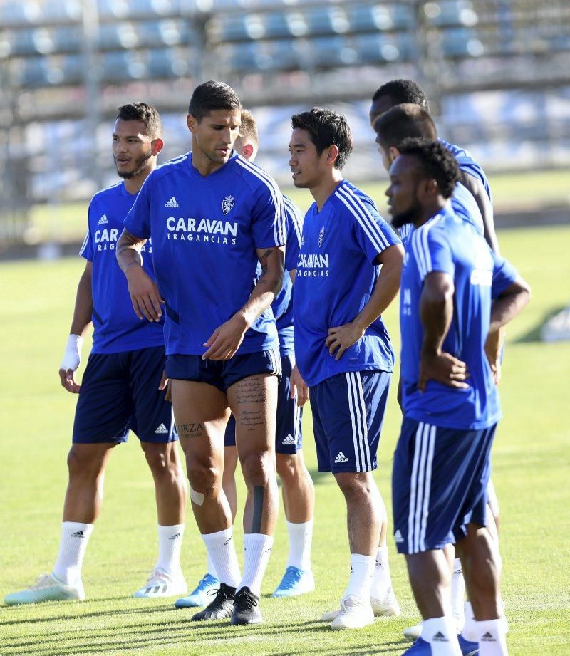 Primer entrenamiento de Kagawa con el Real Zaragoza