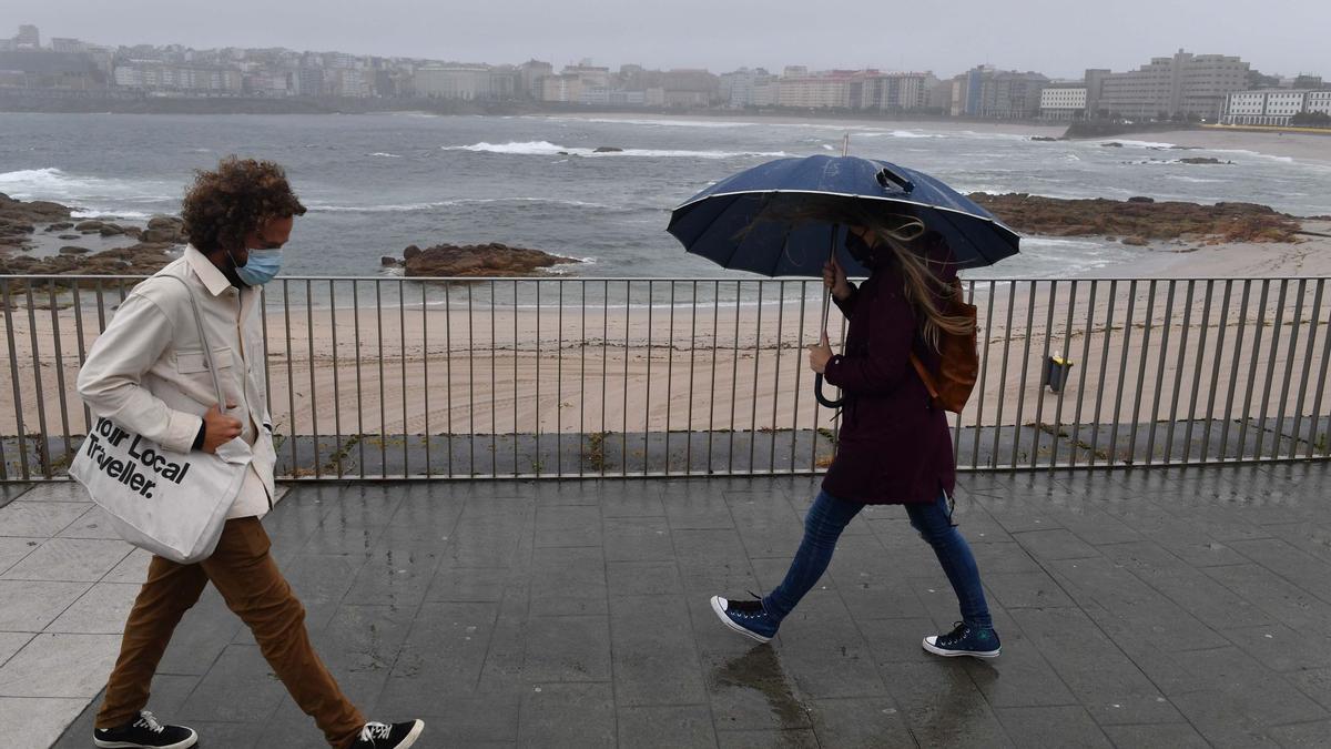 Jornada lluviosa en A Coruña.