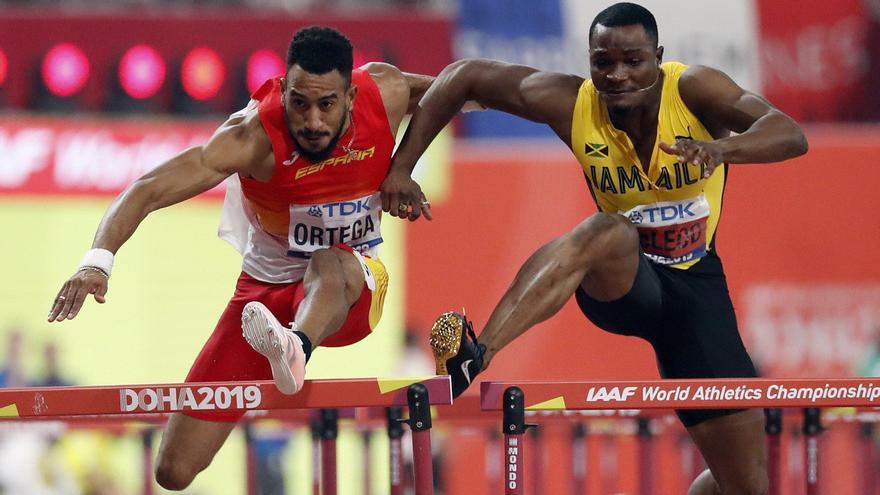 Orlando Ortega y Omar McLeod, en la final del Mundial de Atletismo 2019