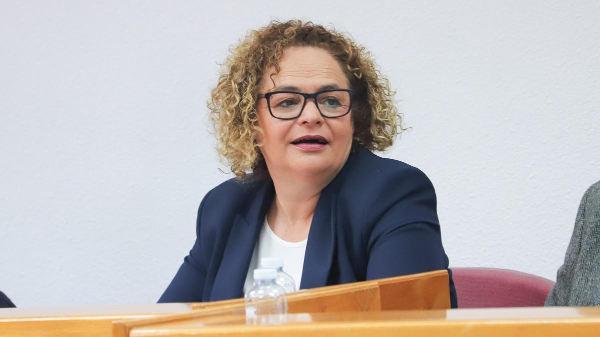 La edil de Contratración, Personal, Aseo Urbano y Parques y Jardines, Carmen Gómez en el pleno de Torrevieja en una imagen de archivo