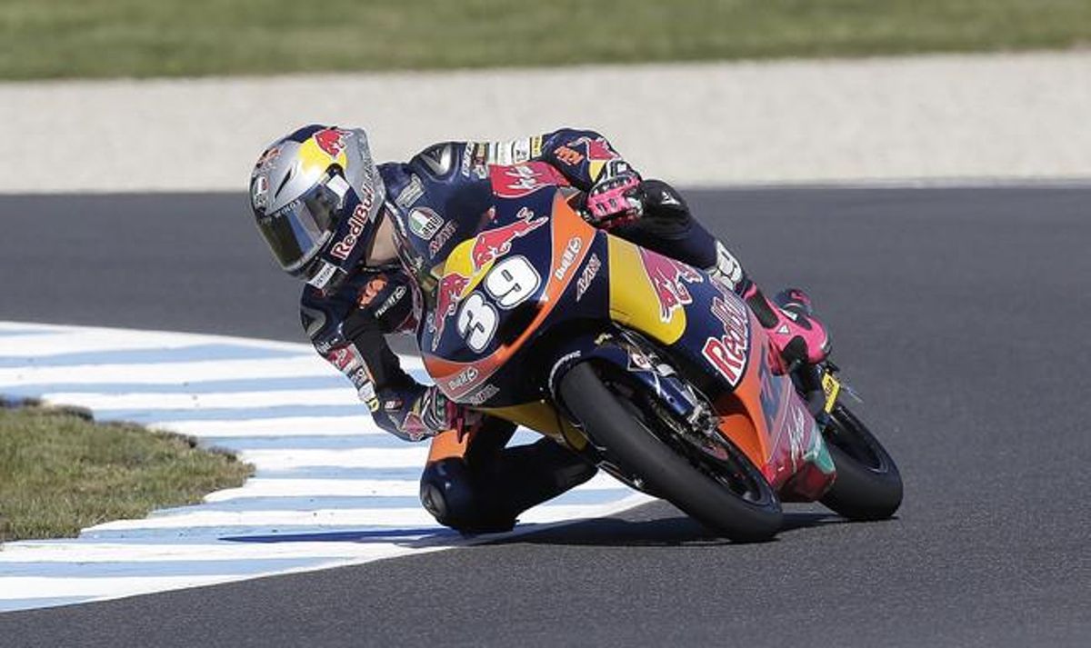 Luis Salom en els assajos a Phillip Island, aquest dissabte.
