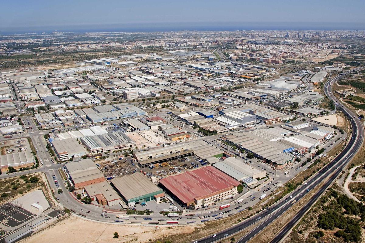 Foto aérea, en una imagen de archivo, del parque empresarial Fuente del Jarro.