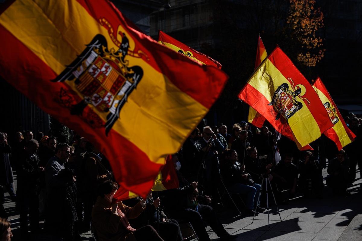 Partidarios de la Falange, en una manifestación