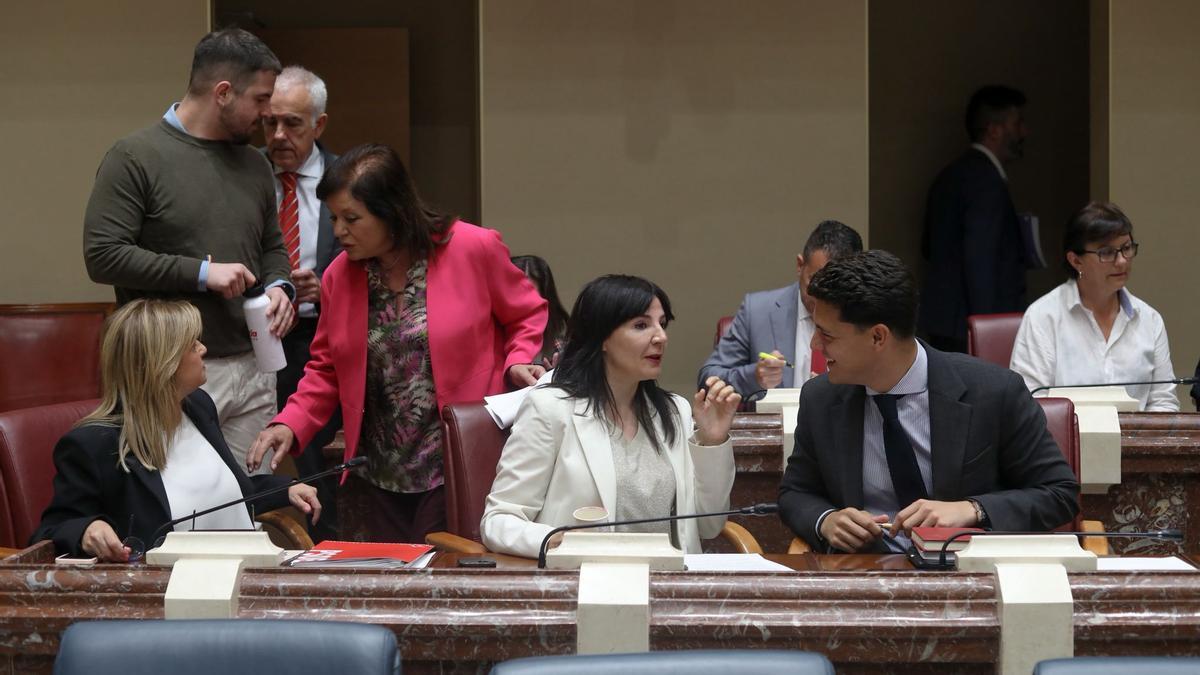 Diputados socialistas, este martes en la Asamblea Regional