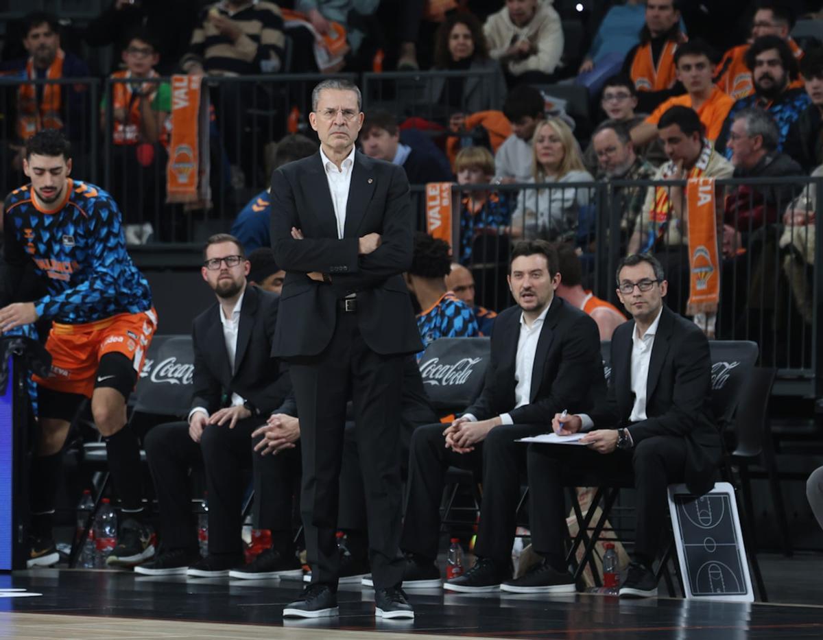 Pedro Martínez, durante un partido del Valencia Basket