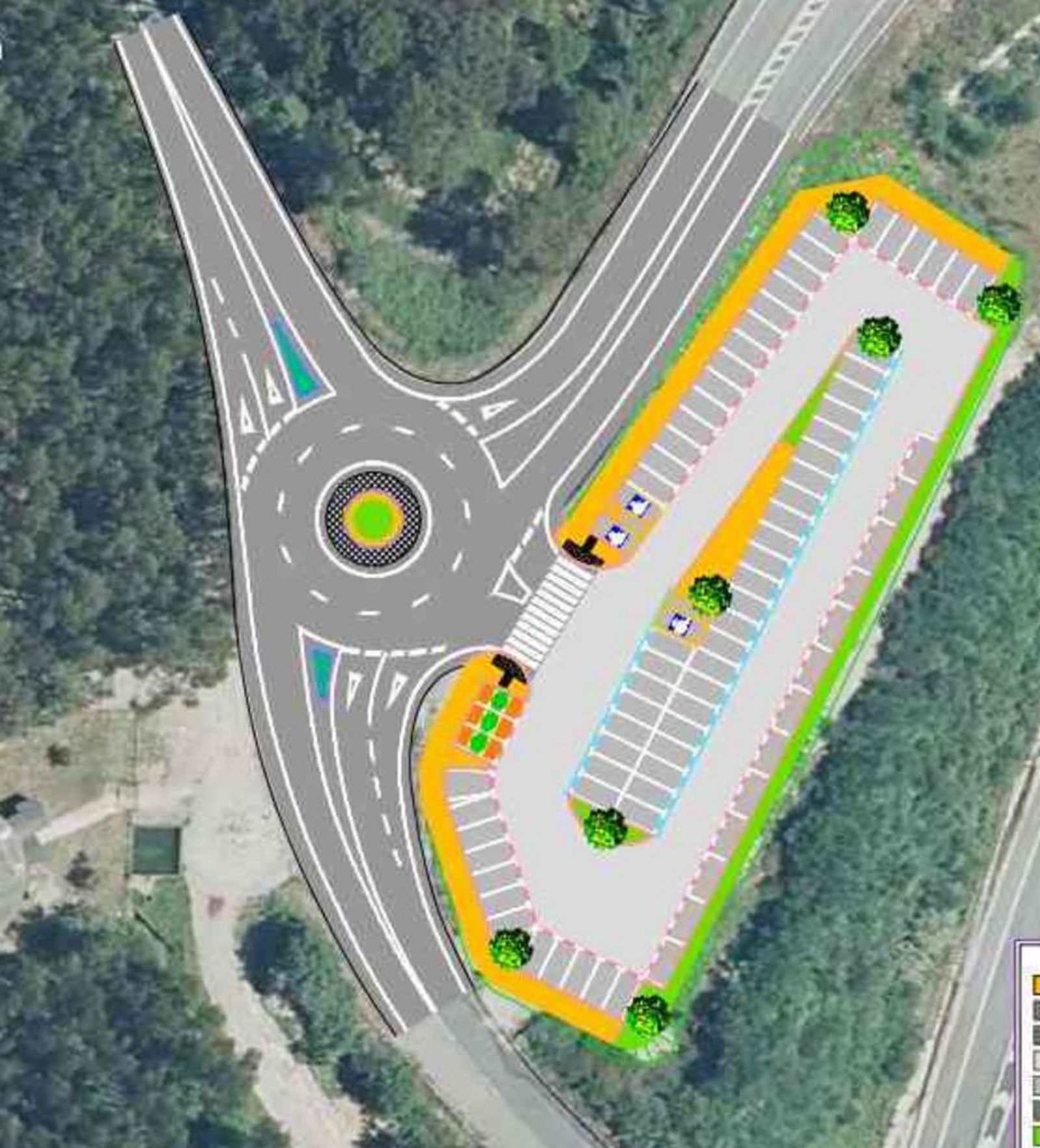 Nuevo aparcamiento disuasorio en la Autovía do Morrazo, en en el enlace de San Lorenzo, en Domaio.. |   // FDV