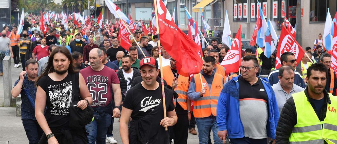 Manifestación de los trabajadores del metal el pasado miércoles. |   // VÍCTOR ECHAVE