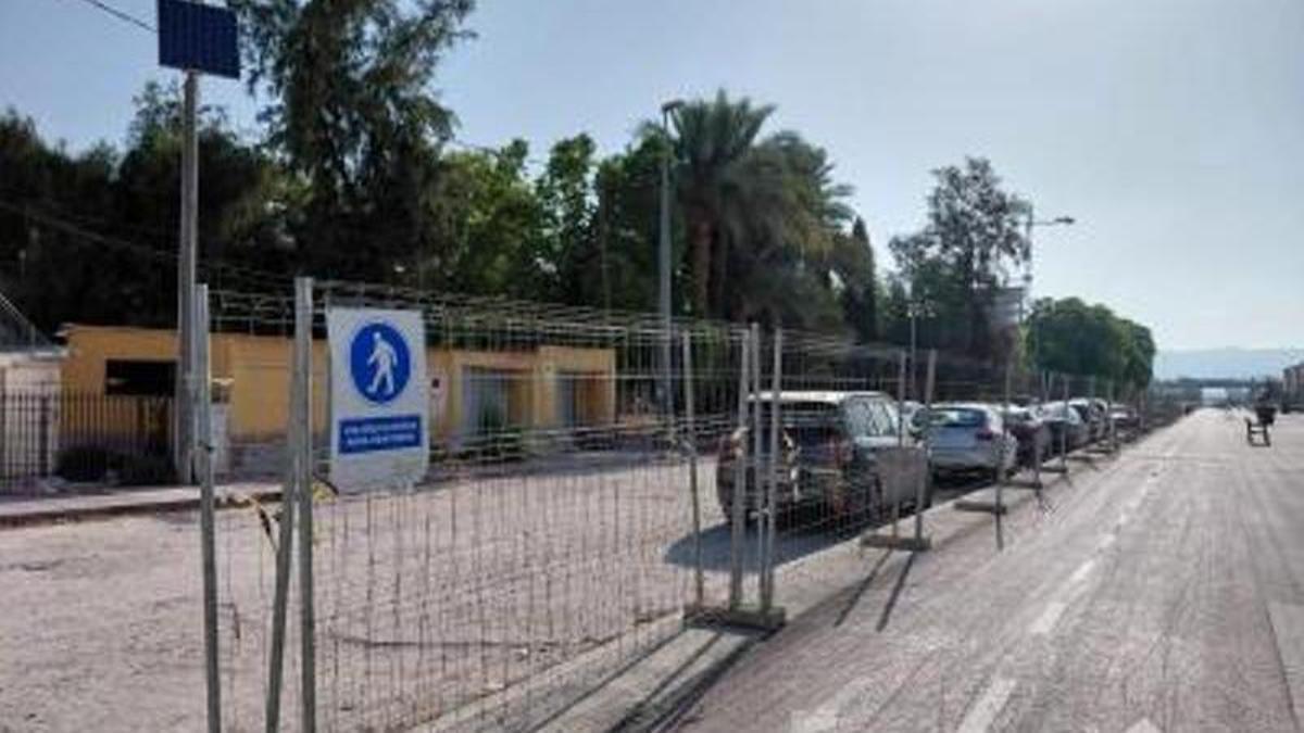 Obras del bulevar del soterramiento en Murcia.