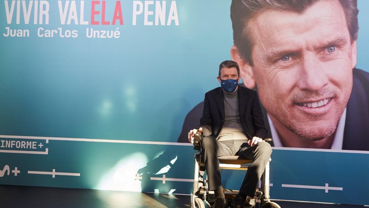 Juan Carlos Unzué en la presentación del documental 'Vivir valELA pena&quot;