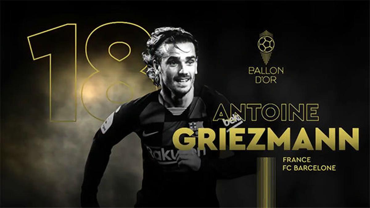 Griezmann, 18 en la lista del Balón de Oro