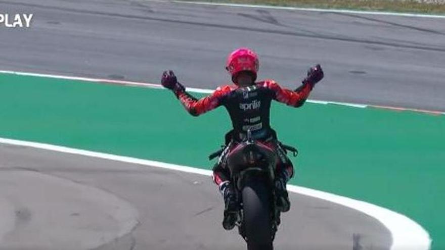 El tremendo error de Aleix Espargaró en Montmeló: Celebró el segundo puesto una vuelta antes de acabar