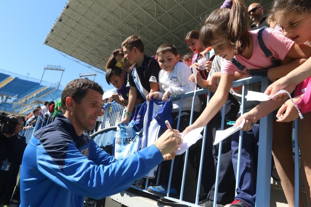 Entrenamiento a puerta abierta del Málaga CF