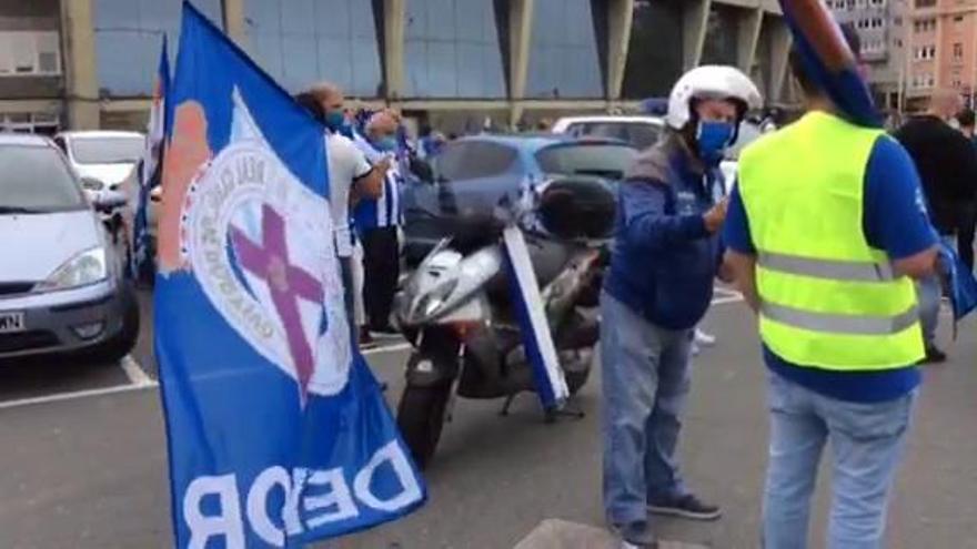 Manifestación convocada por la Federación de Peñas en defensa del Deportivo