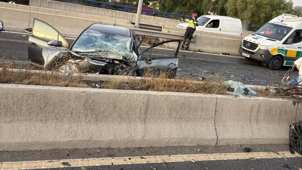 Estado en que ha quedado uno de los vehículos implicados en el accidente.