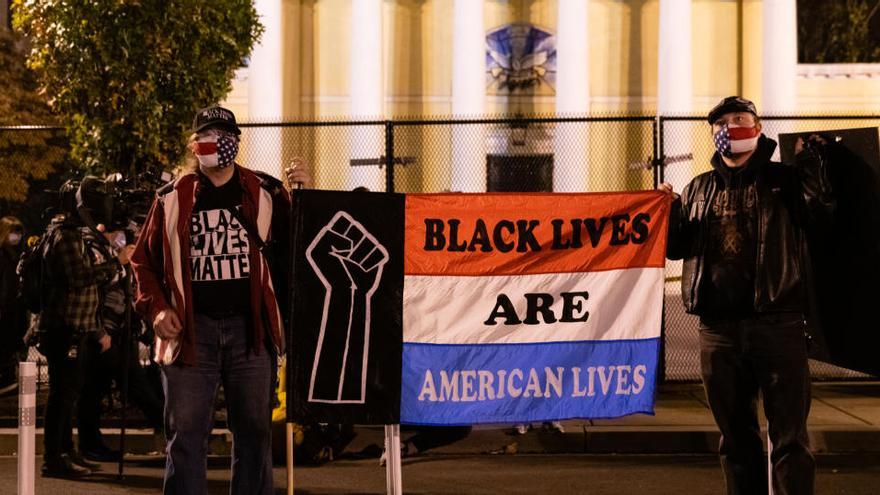 Protestes a la plaça Black Lives Matter, dedicada al moviment de protesta contra la brutalitat policial