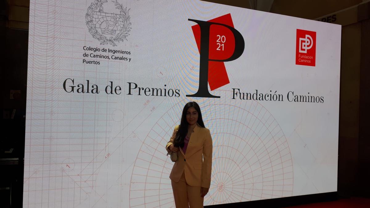 Marina García, en la gala de ingeniería celebrada en el Teatro Real de Madrid.