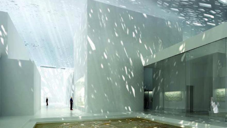 Uno de los futuros interiores del Louvre Abu Dhabi.