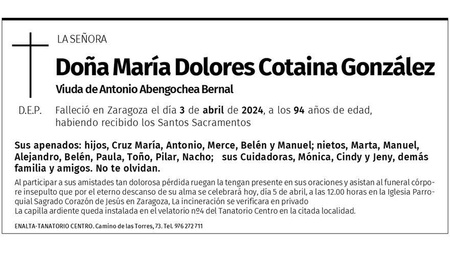 Doña María Dolores Cotaina González