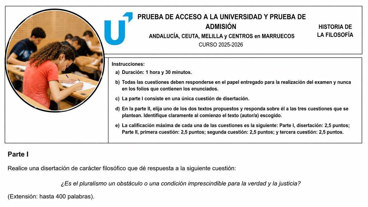 Examen de Historia de la Filosofía PAU 2026