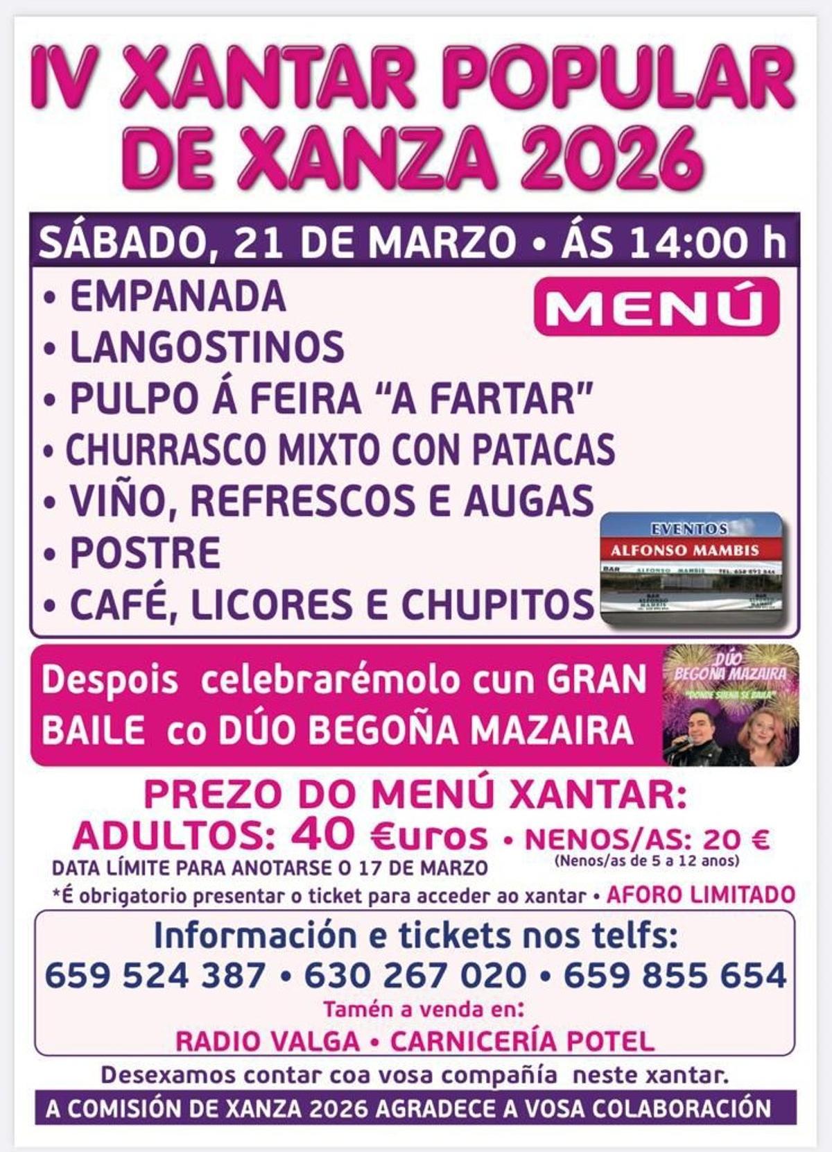 El cartel de la fiesta de Xanza.
