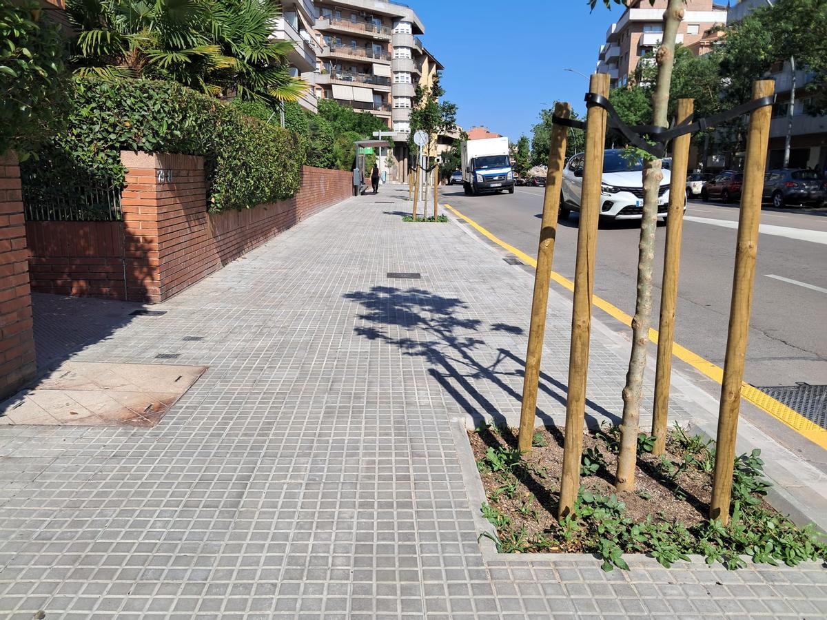 Vorera ampliada i arbrada de les Bases de Manresa en les millores del pla del 2025