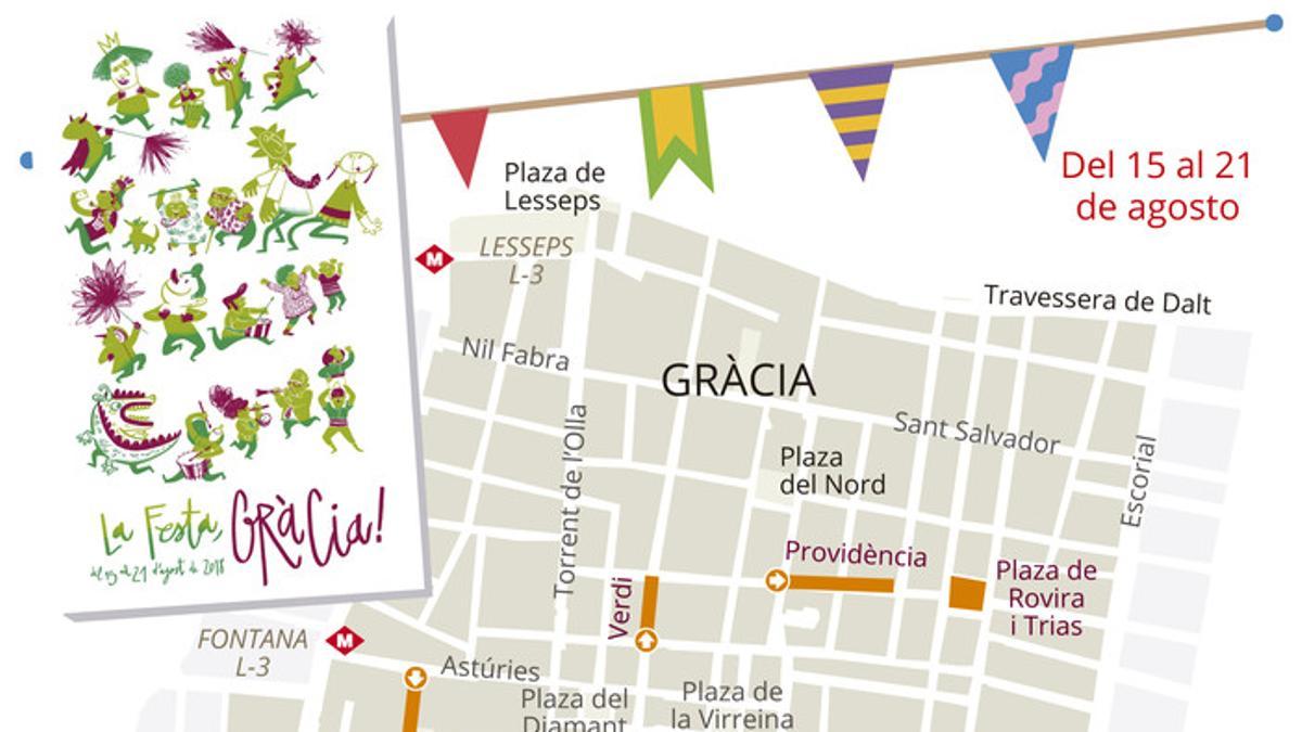 fiestas gracia 2018 mapa