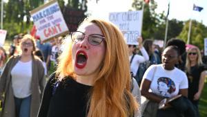 Protesta contra la violencia de género en Canberra (Australia)