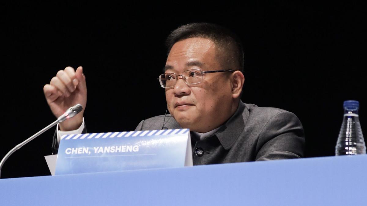Chen Yansheng, en una junta de accionistas de 2019.