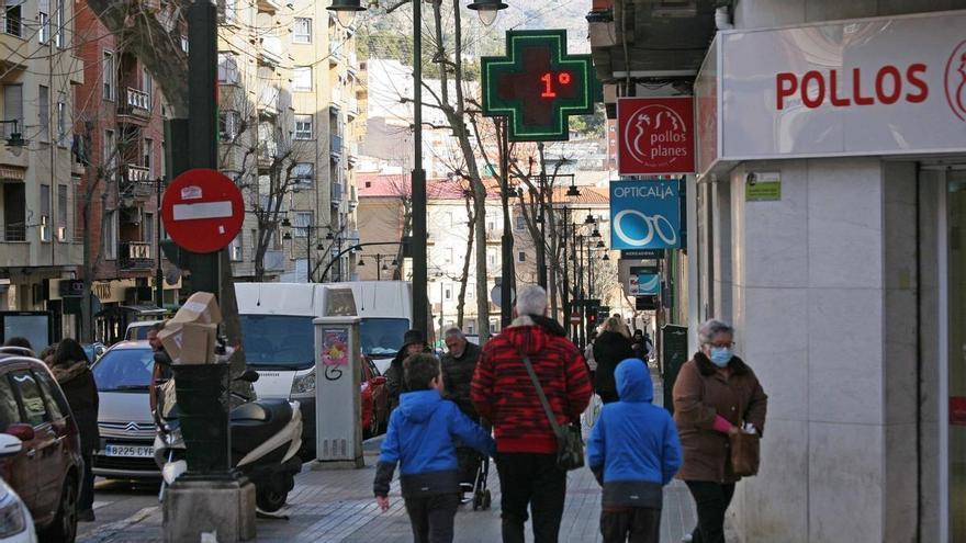 Los termómetros marcan 1ºC en Alcoy