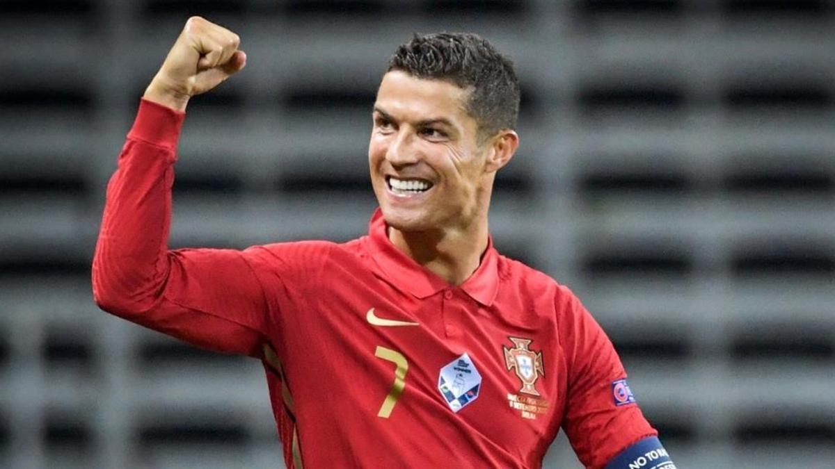 El goleador Cristiano Ronaldo, con Portugal.