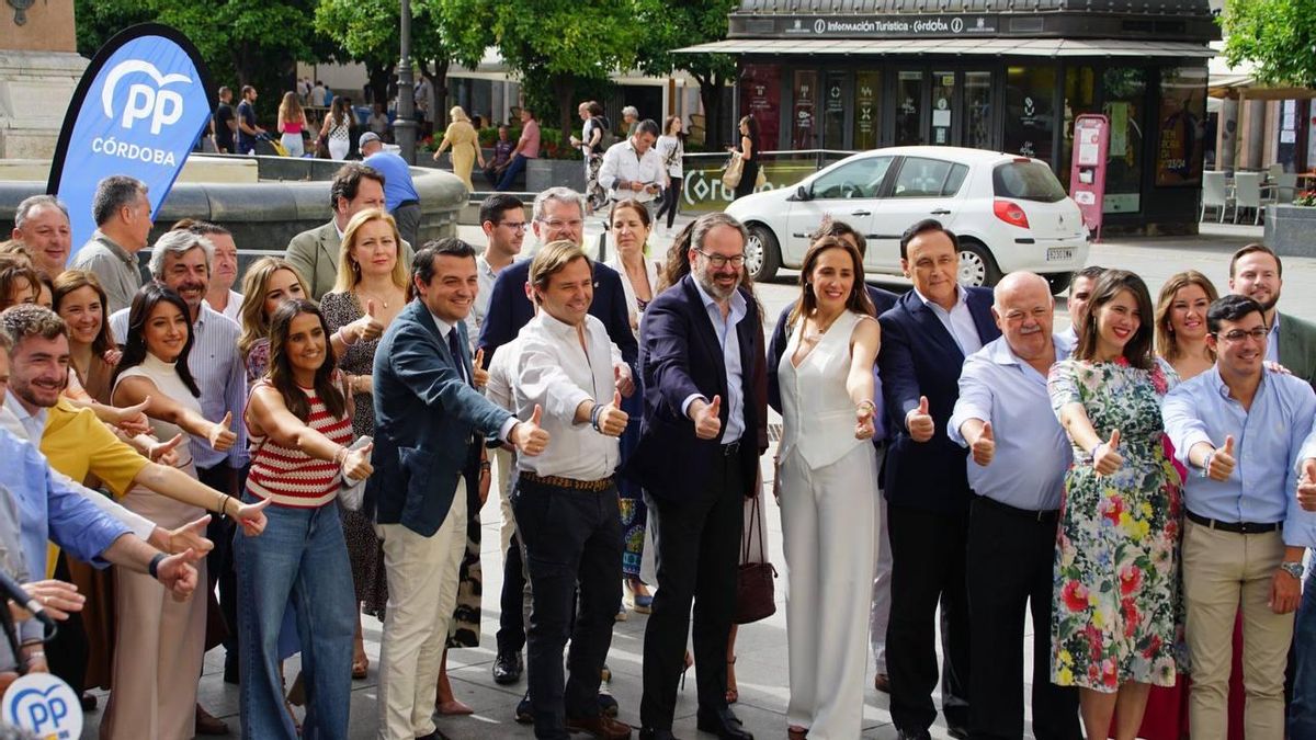 Dirigentes del PP-A, en el acto de este viernes en Córdoba.