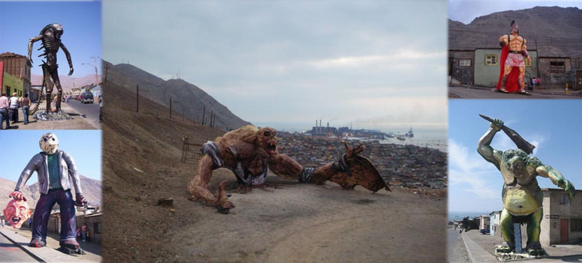 Algunos de los 'monos' que se queman en el norte de Chile.