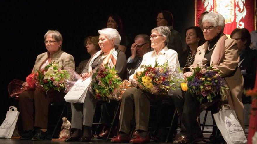 Cova González, Juanamari Riestra, Toñi Morales y Celina Gutiérrez, ayer, en Candás.