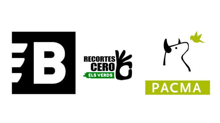 Logos de Escaños en Branco, Recortes Cero-los Verdes y Pacma