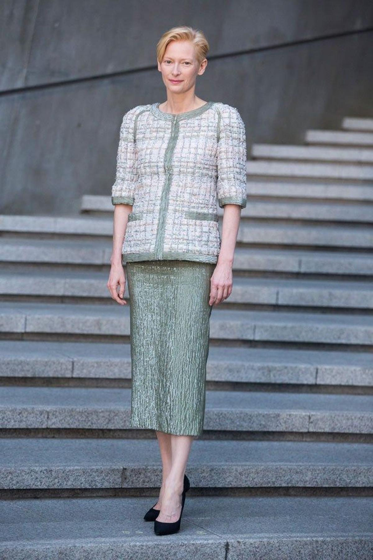 Tilda Swinton, en la presentación de la colección crucero de Chanel en Seúl