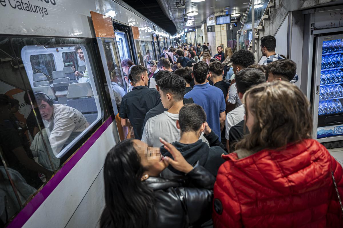 En el tren del botellón a Mataró