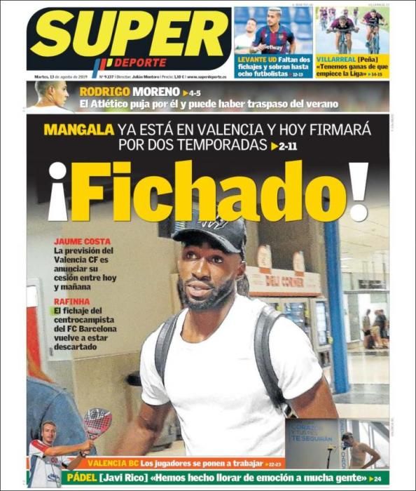 Rodrigo, Williams y Neymar en las portadas de la prensa deportiva