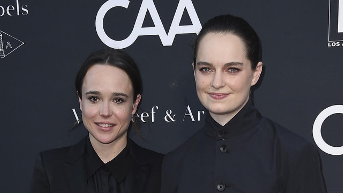 Elliot Page y Emma Portner en un evento