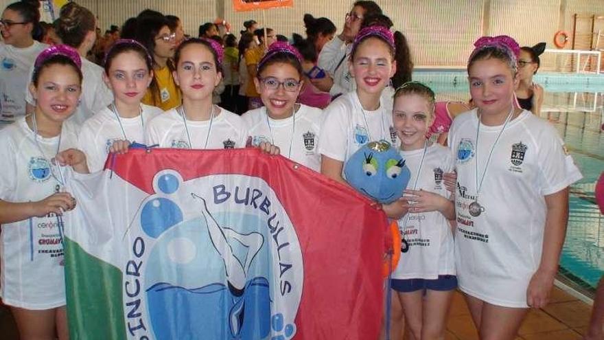 Uno de los equipos del Sincro Burbullas en la cita de Oleiros.