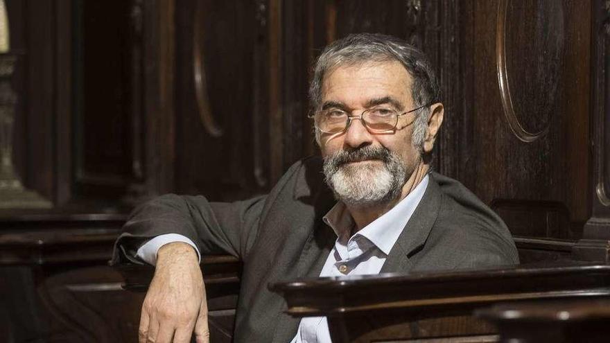 Serge Haroche, ayer, en la Universidade de Santiago, invitado por el programa &#039;ConCiencia&#039;.