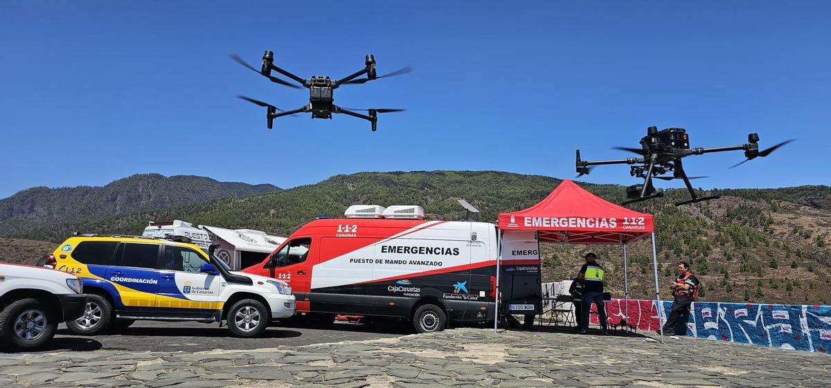 Drones utilizados para un dispositivo de emergencias.