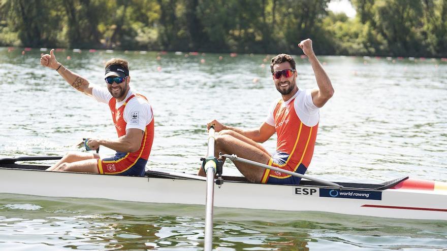 Jaime Canalejo y Javier García, tras una carrera.